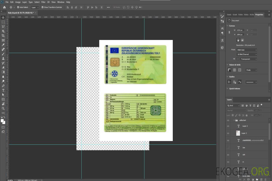 Certificat d'immatriculation autrichien, partie 1 template Certificat d'immatriculation autrichien, partie 1 template